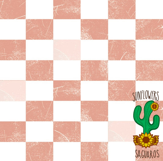 Grunge Checkered Peach