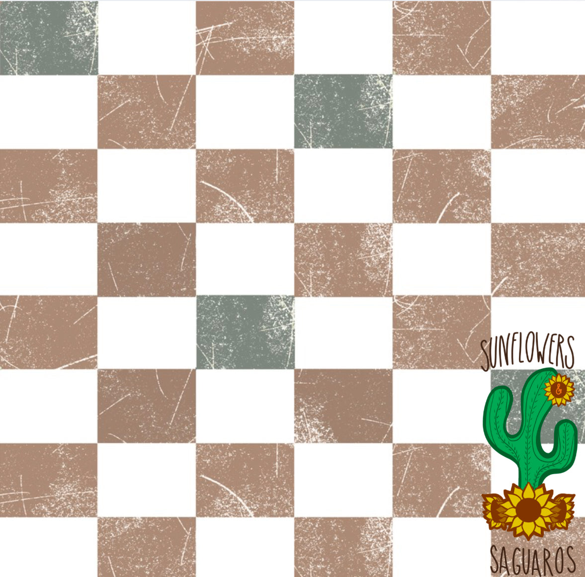 Grunge Checkered Brown
