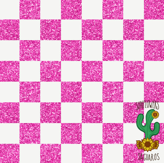 Sparkly Pink Checkered