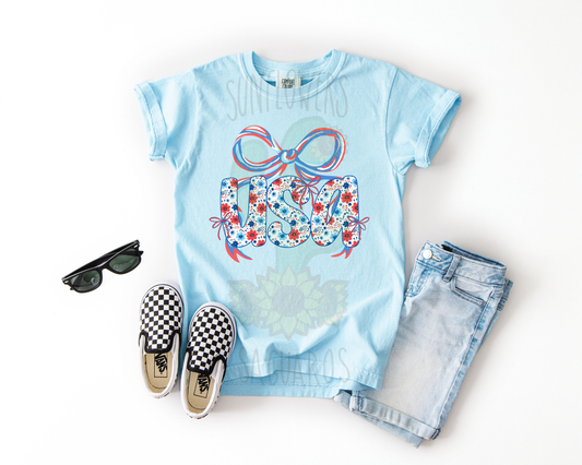 Floral USA + Bow