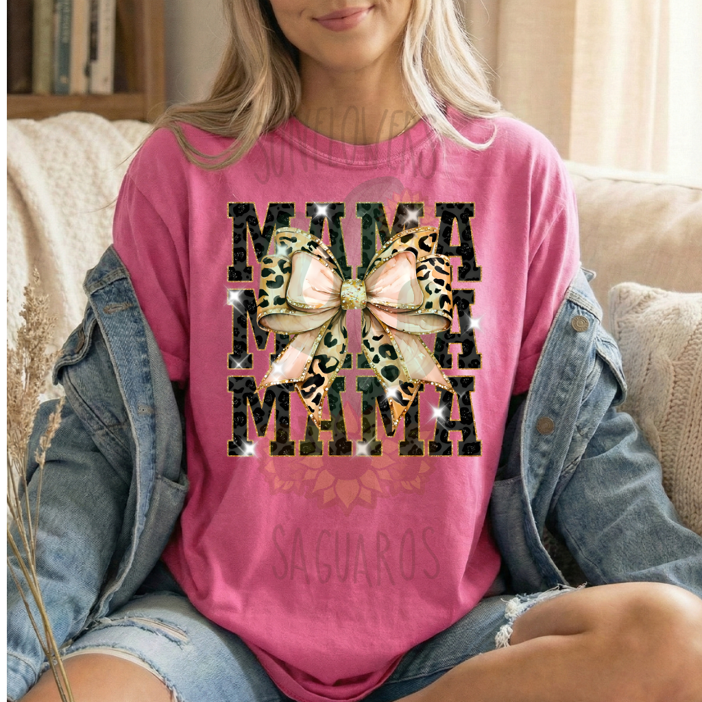 Boujee Cheetah Mama Bow