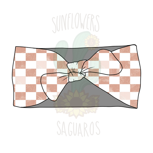 Grunge Checkered Peach