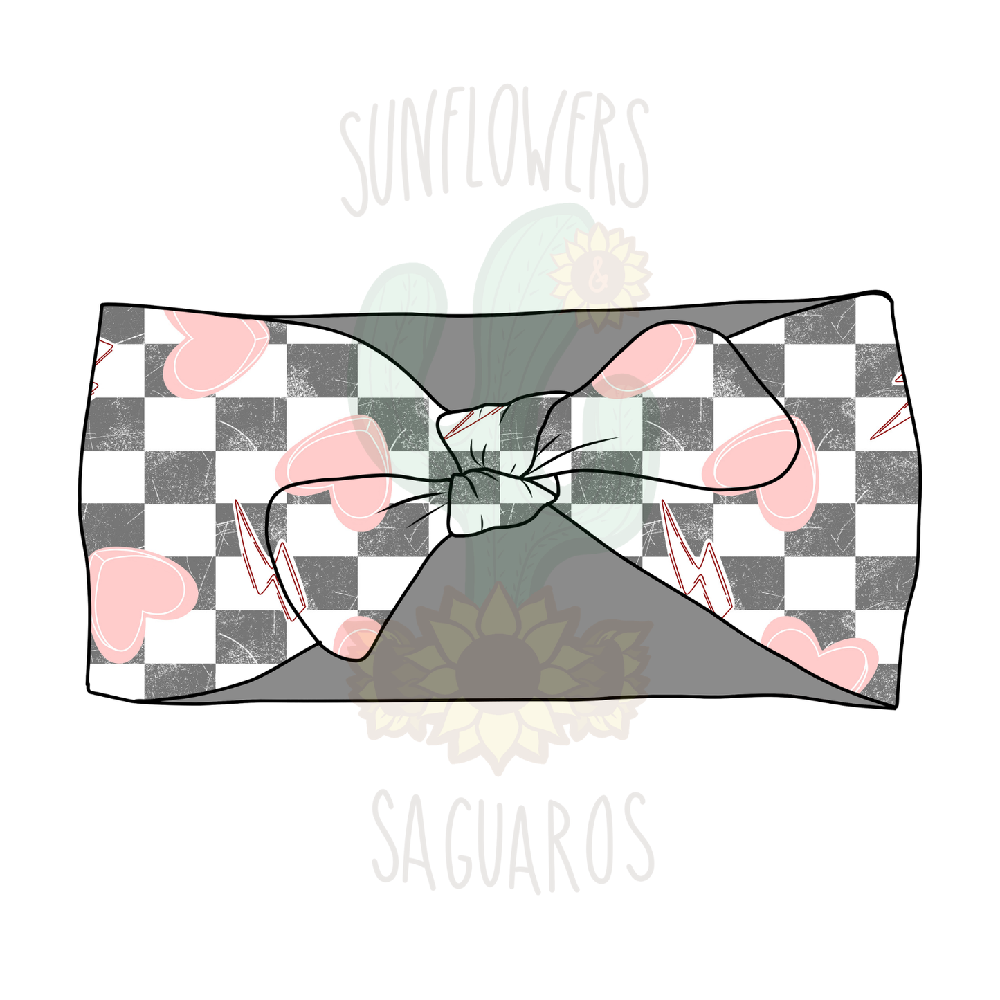 Pink Checkered Heart