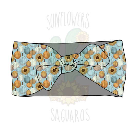 Blue Pumpkins & Sunflowers