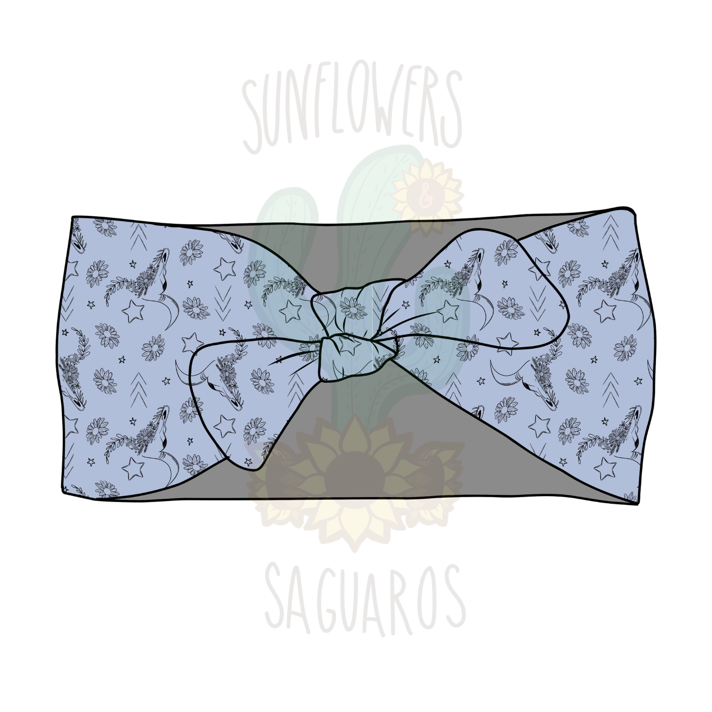 Floral Cow Blue