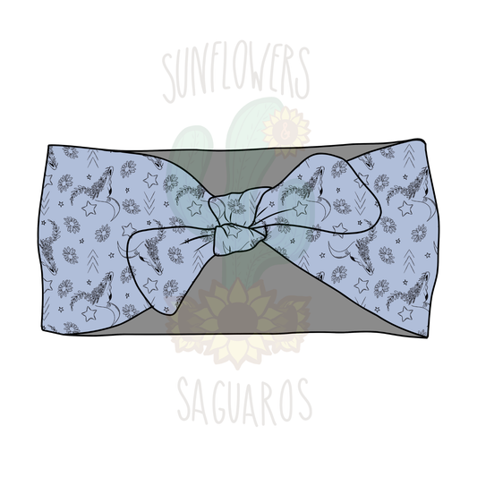 Floral Cow Blue