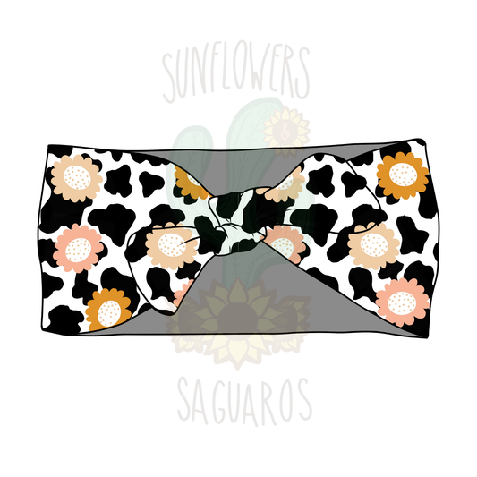 Cow & Retro Flowers