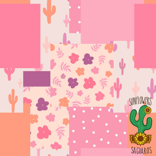 Pink Boho Cactus Patchwork