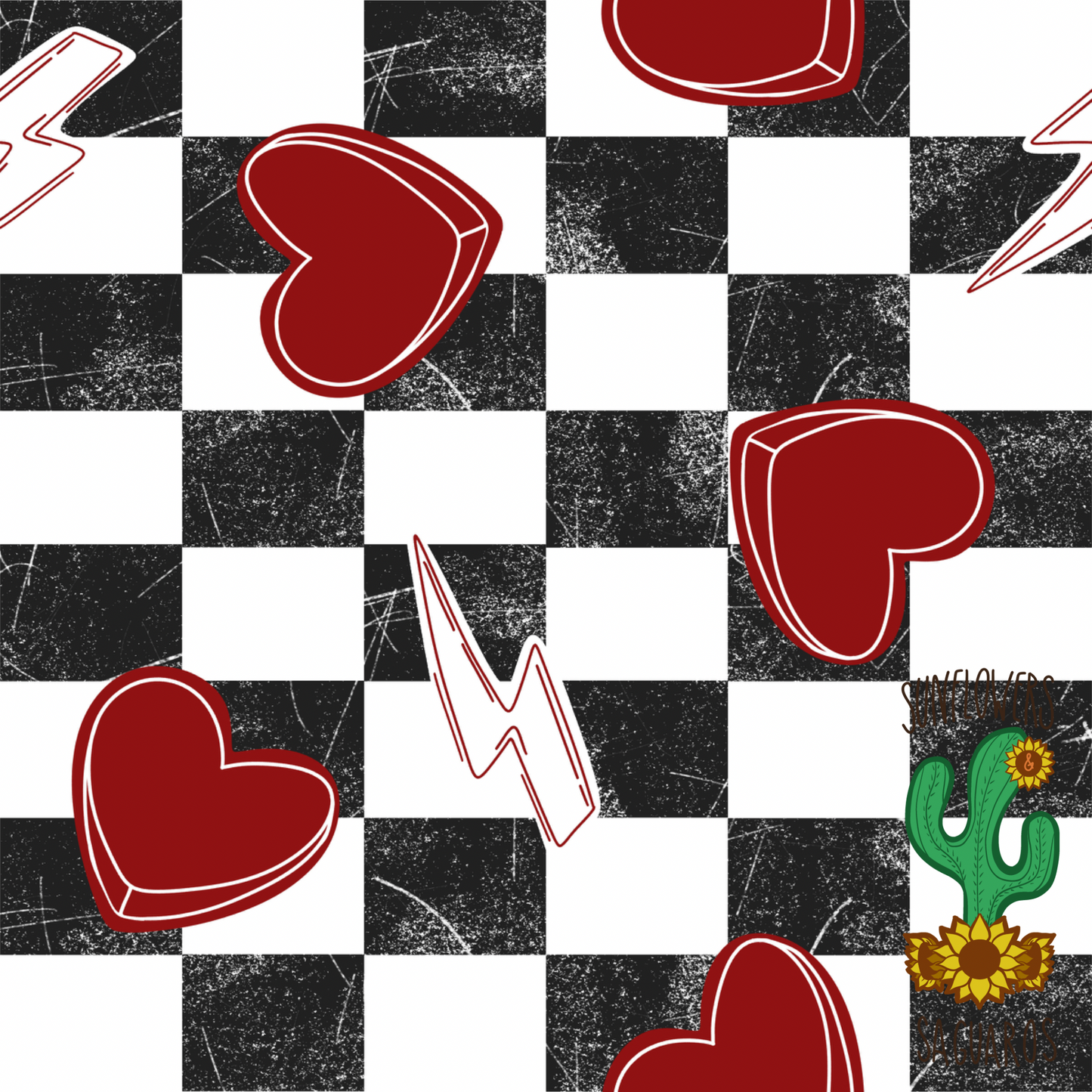 Red Checkered Heart