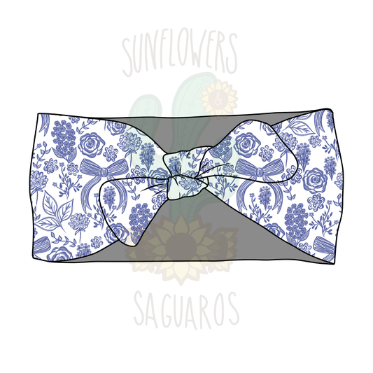 Blue Floral + Bows