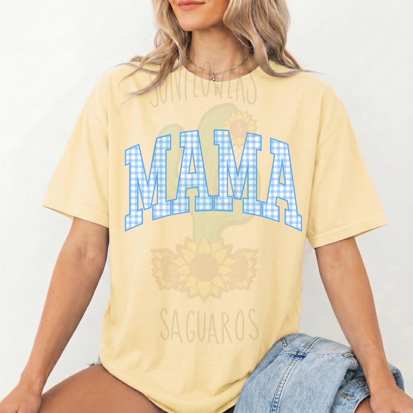 Blue Gingham Mama