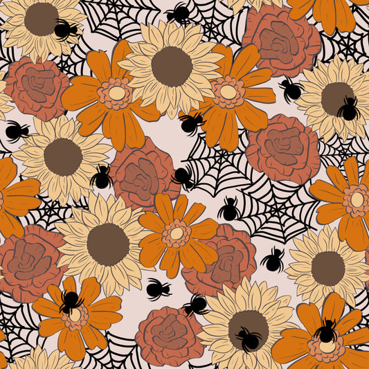 Halloween Sunflowers & SpiderWebs