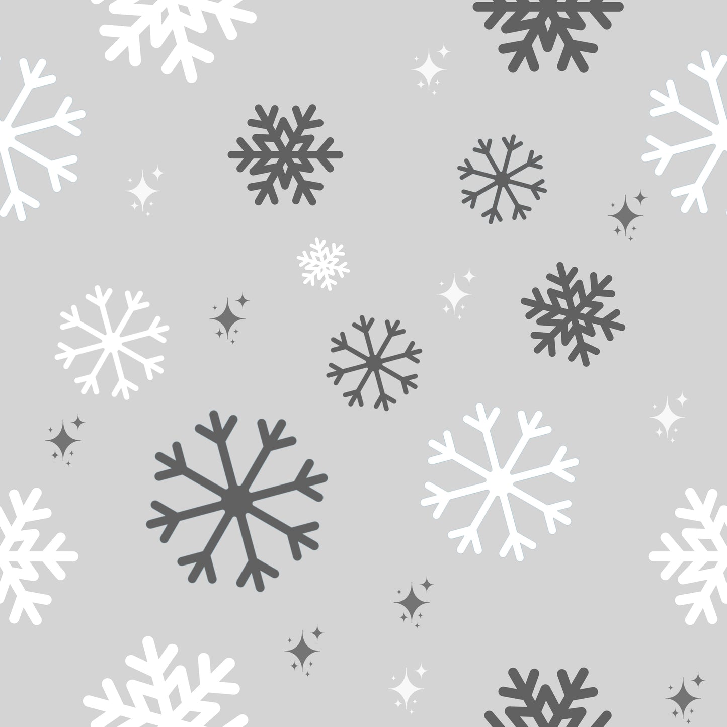 Christmas Grey Snowflakes