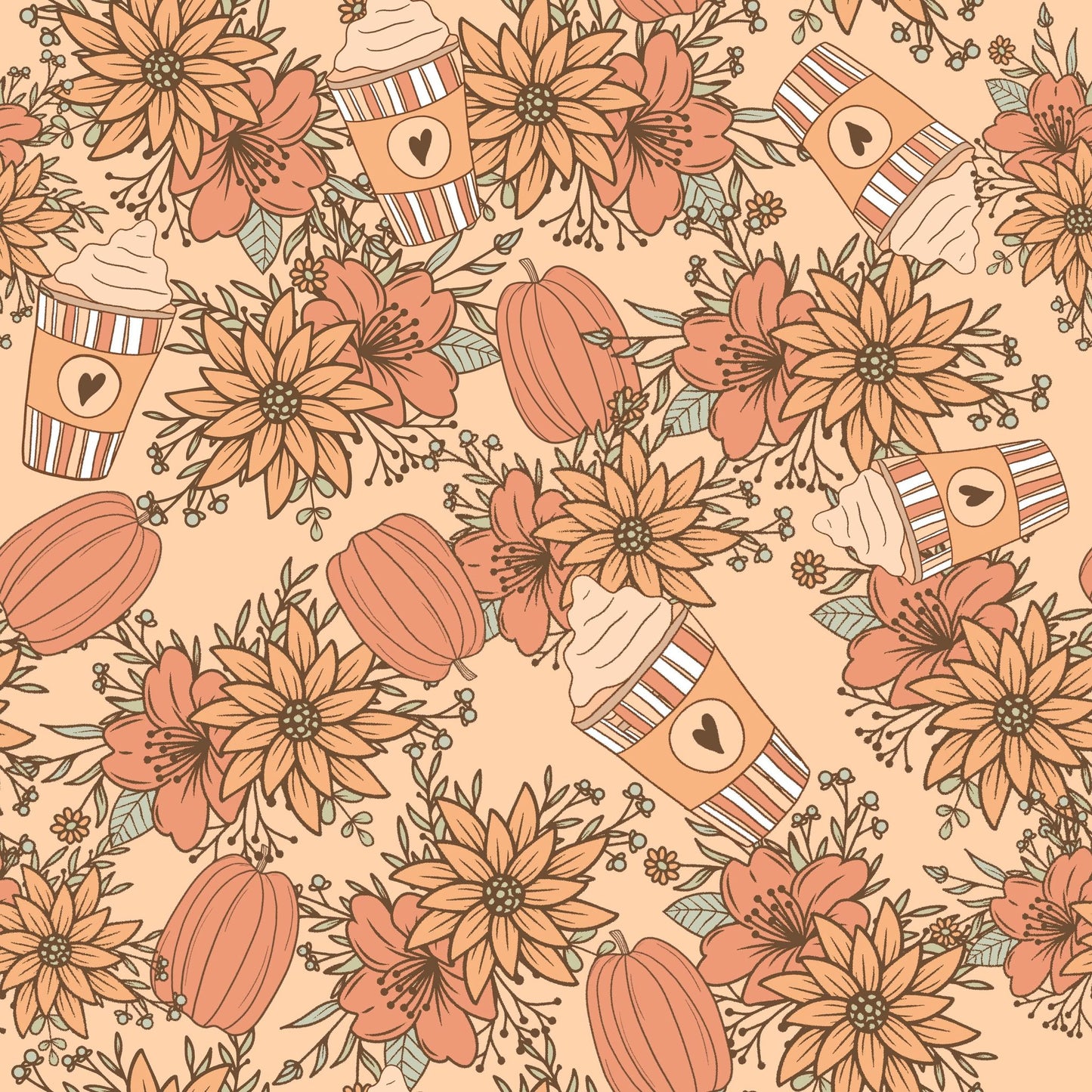 Pumpkins & Coffee Floral