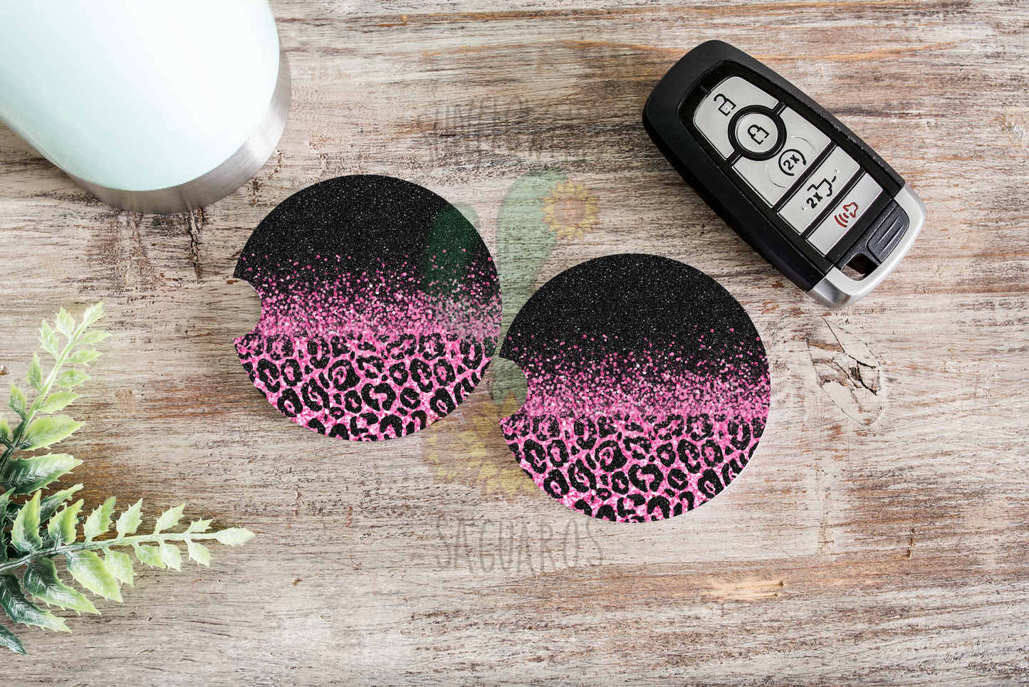 Cheetah Black & Pink Glitter