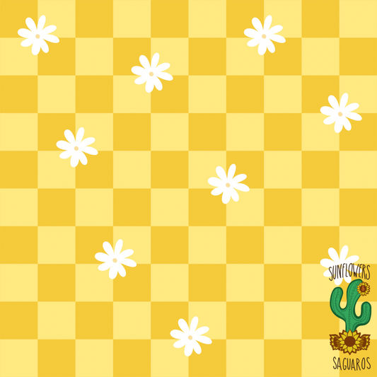 Yellow Checkered Floral