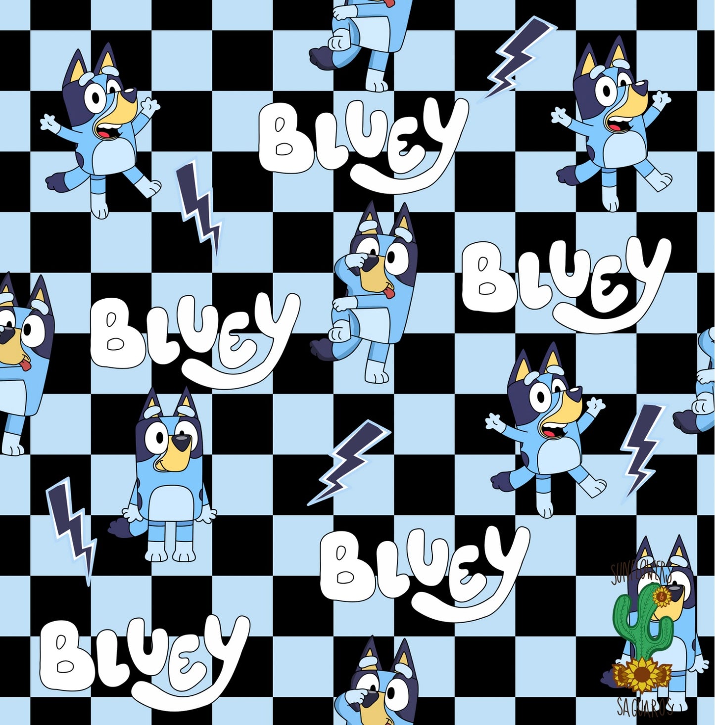 Checkered Blue Dog